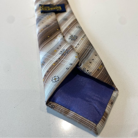 🛍️ 4 for 20$ / Leo Jourdan Brown & Tan Tie - Picture 5 of 7